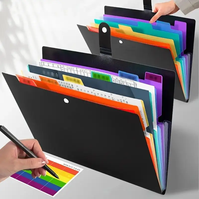 7 Grids Expanding File Folder, Accordion Folder, File Organizer Folders, 1/2 Colorful File Organizer, File Storage Folder for Home & School & Office, Office Stationery & Supplies, Office Accessories