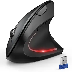 BY Ergonomic Mouse, Wireless Bluetooth Vertical Mouse, 4800 DPI Optical Tracking, 6 Adjustable DPI, Quiet Clicks, 2.4GHz with USB A Receiver, 12 Months Battery, 6 Buttons, Wide Compatibility