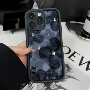 Dark Floral Phone Case Elegant Flower Aesthetic Pattern Shockproof Protective Cover for iPhone 17 Air 17 Pro 16 Pro 15 Pro Max 14 13 12 11 XR XS