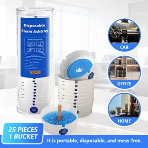 【25Packs】Disposable Ashtray ,Portable Smokeless Paper Ashtrays with Odor Control Gel, Eco-Friendly for Car, Travel, Indoor & Outdoor