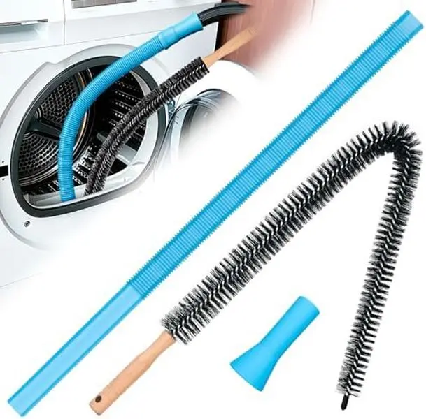 Dryer Vent Cleaner Kit - Dryer Lint Brush and Flexible Vacuum Hose Dryer Lint Vac Attachment with Universal Connector, Dryer Cleaning Tools, Suitable for Most Vacuum Cleaners