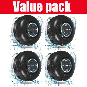 Mini Bluetooth Shower Speaker with LED light, Portable IPX4 Waterproof, Hands-Free Speakerphone. Rechargeable Using Micro USB, Wireless Stereo for Beach, Shower & Home