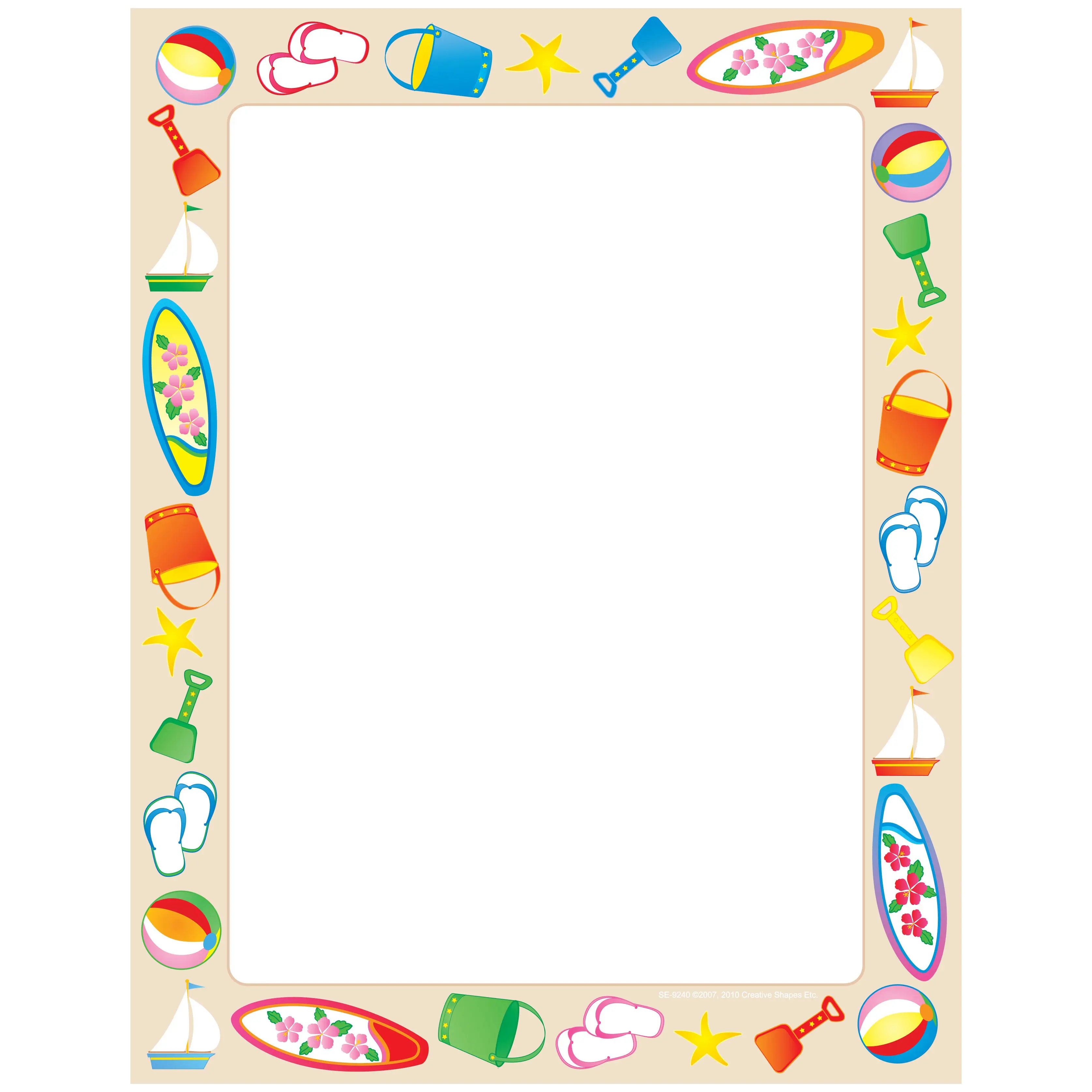 SHAPES ETC. Designer Paper - Surf's Up, 50 Sheets, 8.5" x 11", Acid-Free Formula, Smooths Through Printers, Ideal for Classroom Office Stationery Needs