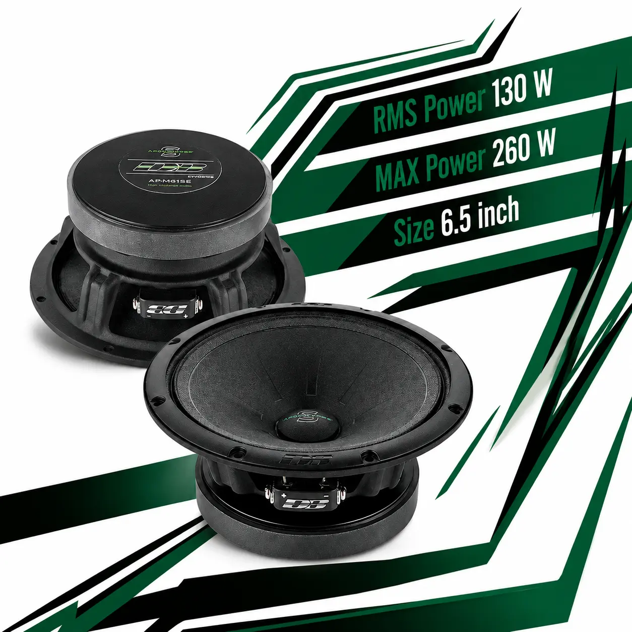 Apocalypse AP-M61SE 6.5" Mid-Range Car Speakers - Drop-In Pair, Factory Fit, Powerful Output, Midrange Audio Auto Accessories, Car Sound System
