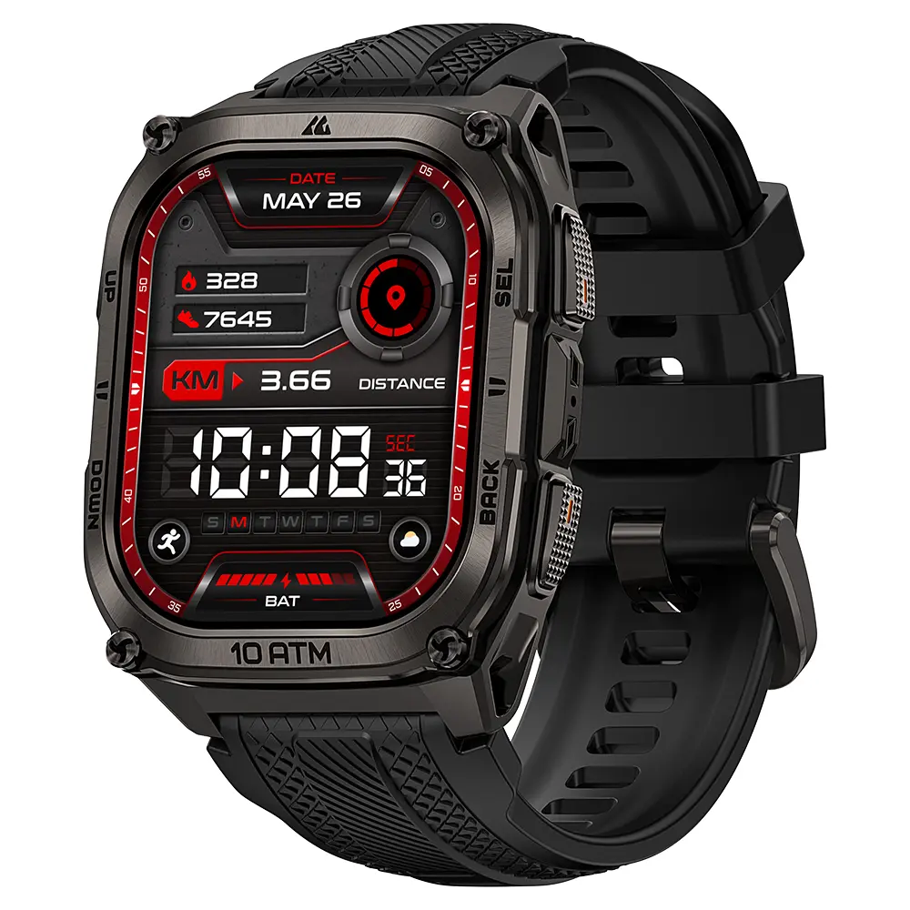 KOSPET TANK M4 Smartwatch With GPS,Calls&Text Reminder,14-Day Battery Life,1.96”AMOLED Display,50M Waterproof,Full-Metal Body,AI Assistant,For Android&iOS,Fitness Tracker,Smartwatch ForMen,Smartwatch GPS Running,Waterproof Smartwatch,Christmas HolidayHaul