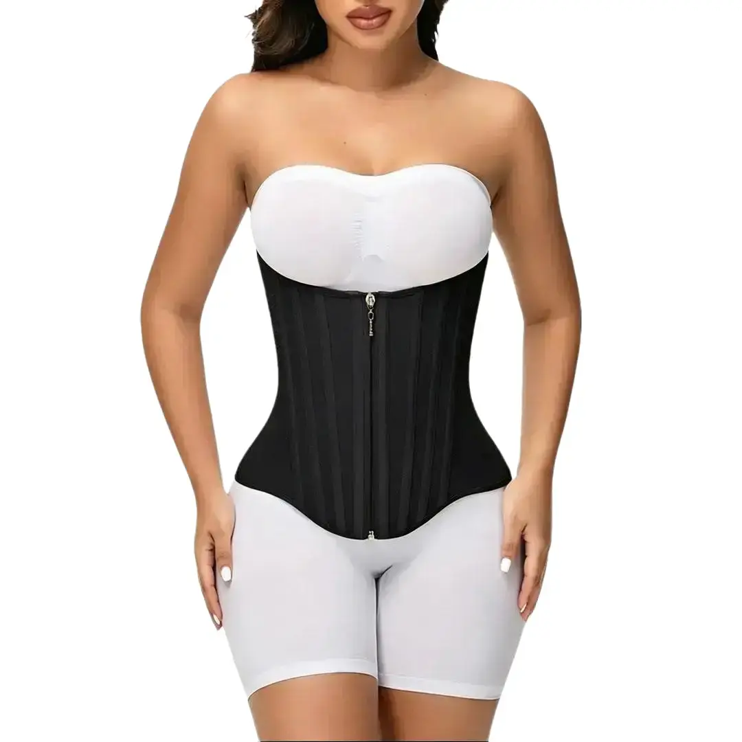 Women's Waist Trainer Belt - Double-Layer Adjustable Compression Shapewear with Zipper, Hooks, 23 Flexible Steel Bones, 360° Wrap Back Support for Workout Tummy Control & Hourglass Figure Womenswear Basic Bridal Minimalist