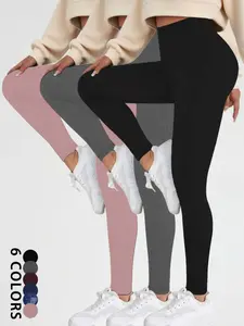 Women's 3-Pack Super Soft High Waisted Leggings, High Stretch Tummy Control, No-See-Through Design, Ideal for Workouts & Yoga, Comfortable Fit, Stretchy Workout Leggings, High Waist Activewear