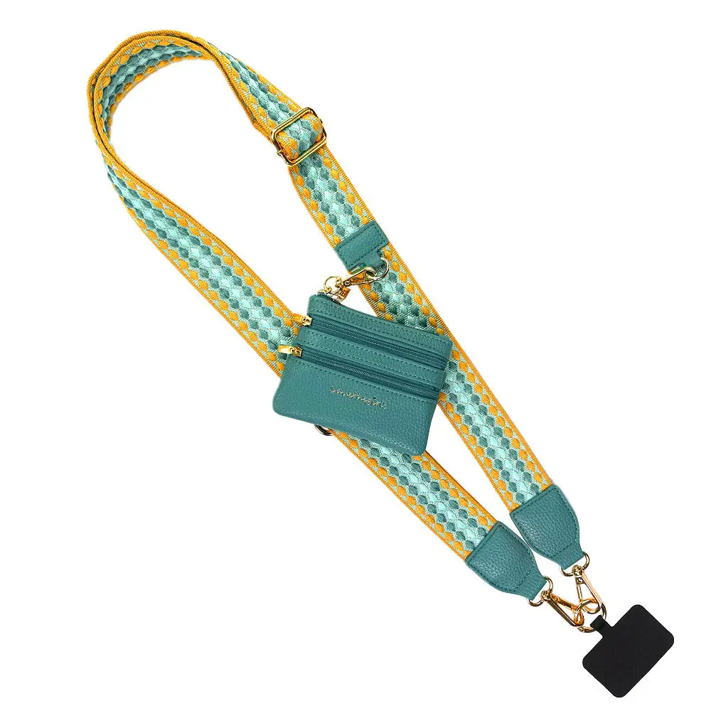 Clip & Go Strap w/Zippered Pouch Fun Dots, removable, adjustable, cross body sho...