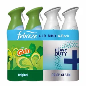 Feb-reze Air Effects Air Freshener Spray Gai-n Original & Heavy Duty 4 ct 35.2 oz Dual Scent Odor Fighting Formula for Kitchens Bathrooms Offices