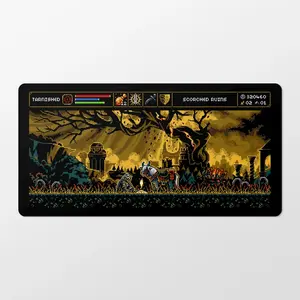 Elden Ring Gaming Desk Mat, XXL Extended Mouse Pad with Pixel Art Fantasy Design, Waterproof Non-Slip Large Keyboard Pad, Perfect Gift for Gamers & Streamers
