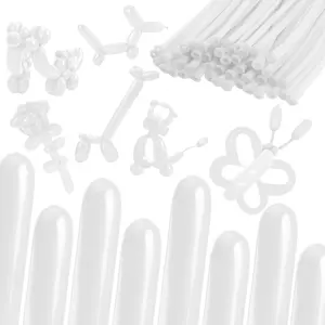 260 Balloons, 50pcs White Long Balloons for Balloon Arch, Animals Kit, Twisting Balloons