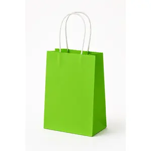 Kiwi Green Kraft Paper Gift Bags - Value Pack