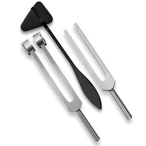 Set of 3 Pcs Aluminum Sensory Tuning C 128 512 + Percussion Mallet, Diagnostic Kit