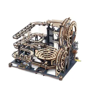 【self-assembly puzzle】ROKR 3D Wooden Puzzles for Adults Marble Run Model Building Kit(LGA01 Marble Night City)