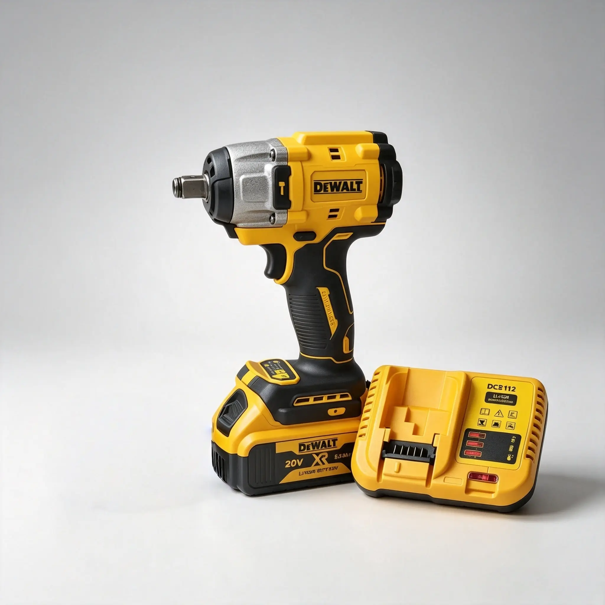 【DEWALT】  DEWALT 20V 1/2" Cordless Impact Wrench Electric Cordless Screwdriver Set with 1 Socket for Home Car Pickup Truck RV Mower , for Precision Assembly & Furniture Installation