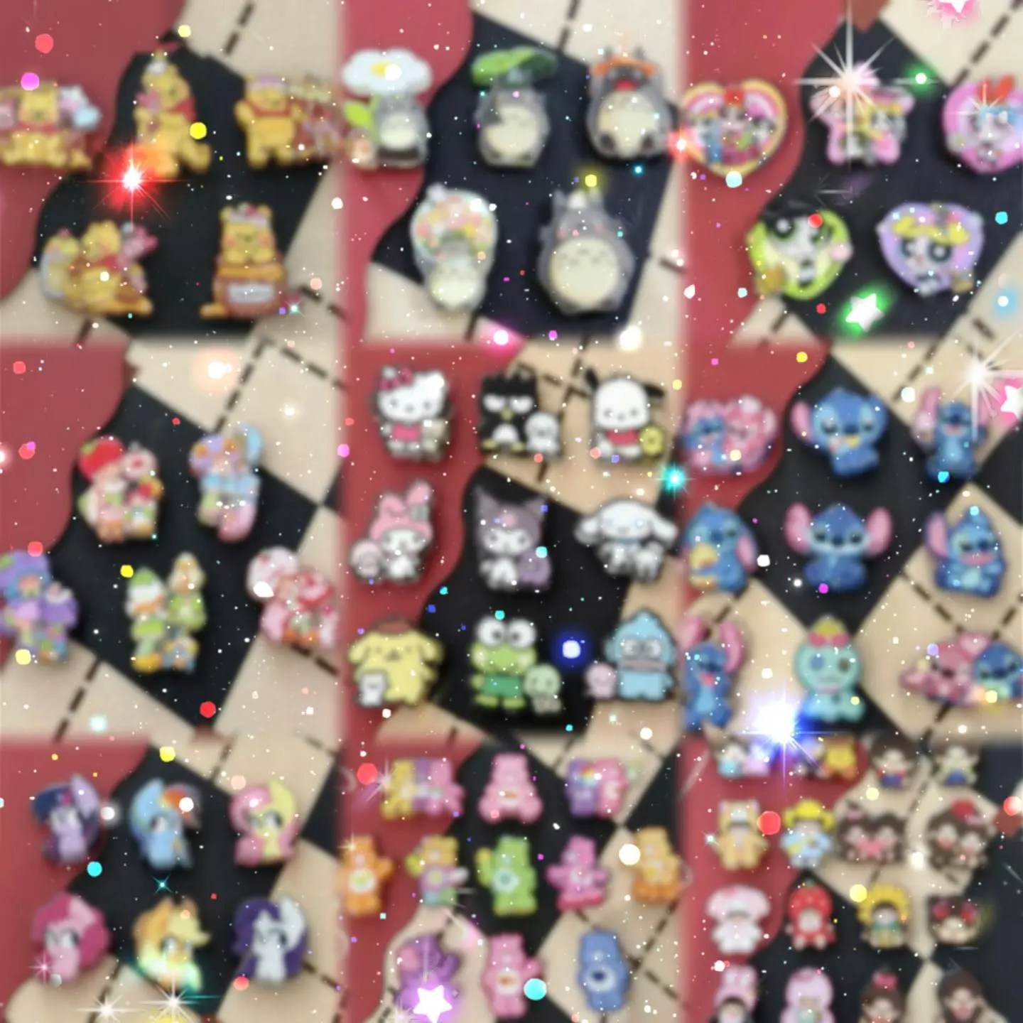 Tara--P18--Mix Styles Cartoon Embossed Printed Flat Beads 2pcs/bag