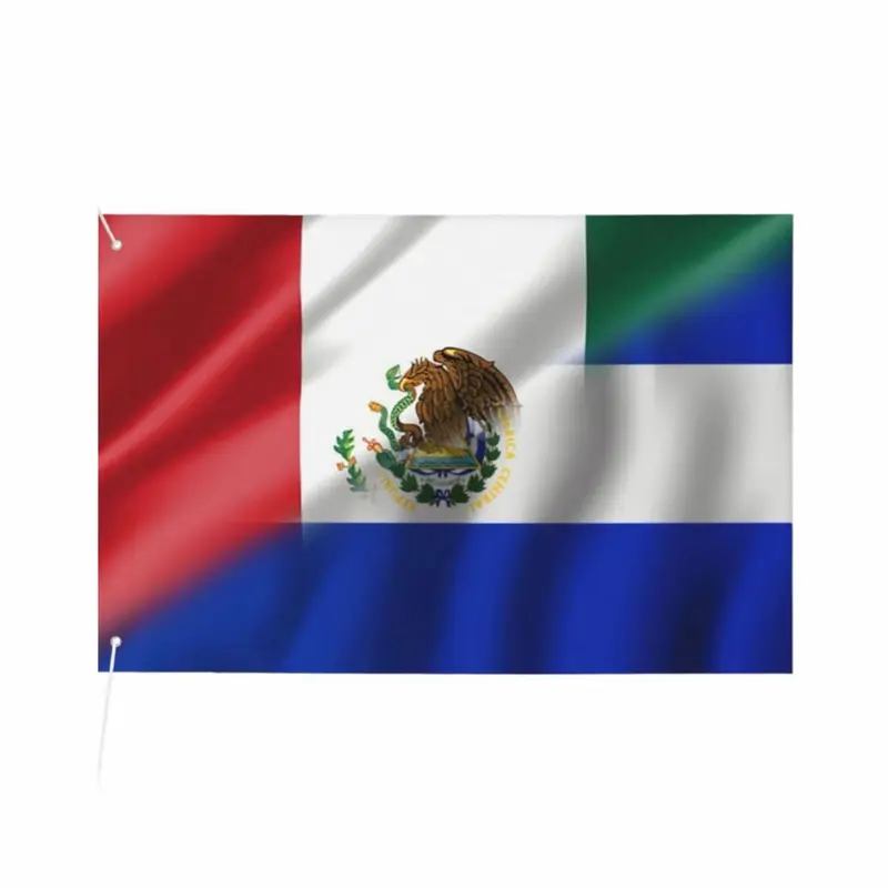 México & El Salvador Flag 3 x 5 Feet Durable 2-ply Polyester for Outdoor Use Vibrant Colors National Celebrations