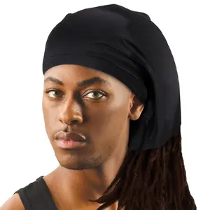 Titan Open Back Cotton Spandex Dreadlock Cap for Braids and Locs - Elastic Hair Cover for Sleep