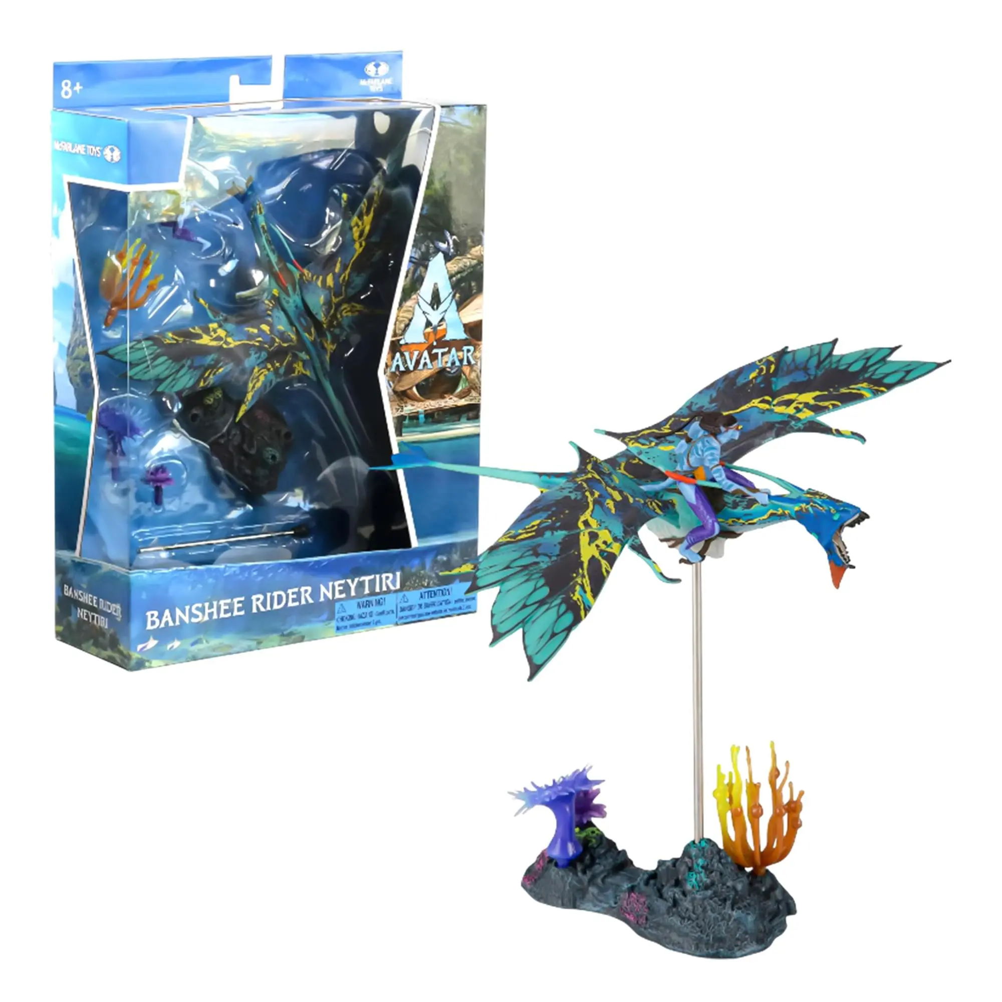 McFarlane Avatar: The Way of Water Banshee Rider Neytiri Deluxe Action Figure Set with Bioluminescence Feature