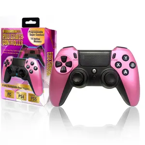Ghost Gear Pro Controller in Metallic Pink - High-Speed USB-C, Four Programmable Rear Triggers, 14-Button Command Recording & 360-Degree Menu Selection