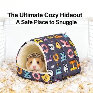 Warm Guinea Pig Hideout | Small Animal Fleece Cave Bed |  Snuggle Nest for Hamster, Hedgehog, Rat & Sugar Glider