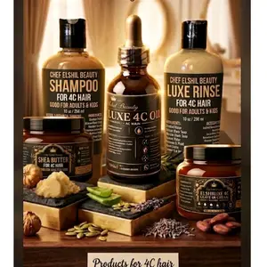 : Luxe 4C Oil: Specifically Formulated for 4C Curls ​Details: Deeply moisturize and fortify your strands. 100% natural and infused with love, Luxe 4C Oil provides the daily care your hair needs to thrive, shine, and grow stronger every day.