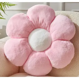 15.7In Pink Flower Shaped Throw Pillow Cute Daisy Seating Cushion Home Decorative Pillow for Sofa Couch Bed