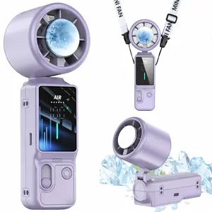 2026 ice Fan Portable Handheld High Speed Fan 100 Adjustable Levels Foldable for Summer Travel Vacation Essentials& Outdoor Activities Cool Fan