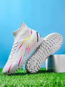 High Top Football Shoes, Lace Up Soccer Shoes, Football Cleats, Turf Shoes, Football Field Boots, Non-slip Football Training Shoes, Professional Football Shoes for All Seasons
