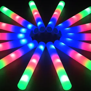 Avtctek LED Glow Sticks Bulk 50/70/118-Pack, Foam Light Up Swords with 3 Flashing Modes (Fast/Slow/Alternating), Reusable Battery Operated Party Favors for Weddings, Raves, Concerts, Festivals, Birthdays & Glow in The Dark Parties