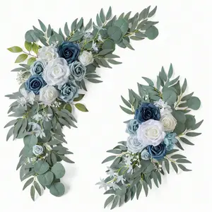 Wedding Arch Kit, 2 Counts/set Artificial Flower Wreath, Faux Flower Garland, Elegant Background Decoration, Decorative Flowers for Wedding Ceremony & Reception, Ornaments, Elegant Flower Design