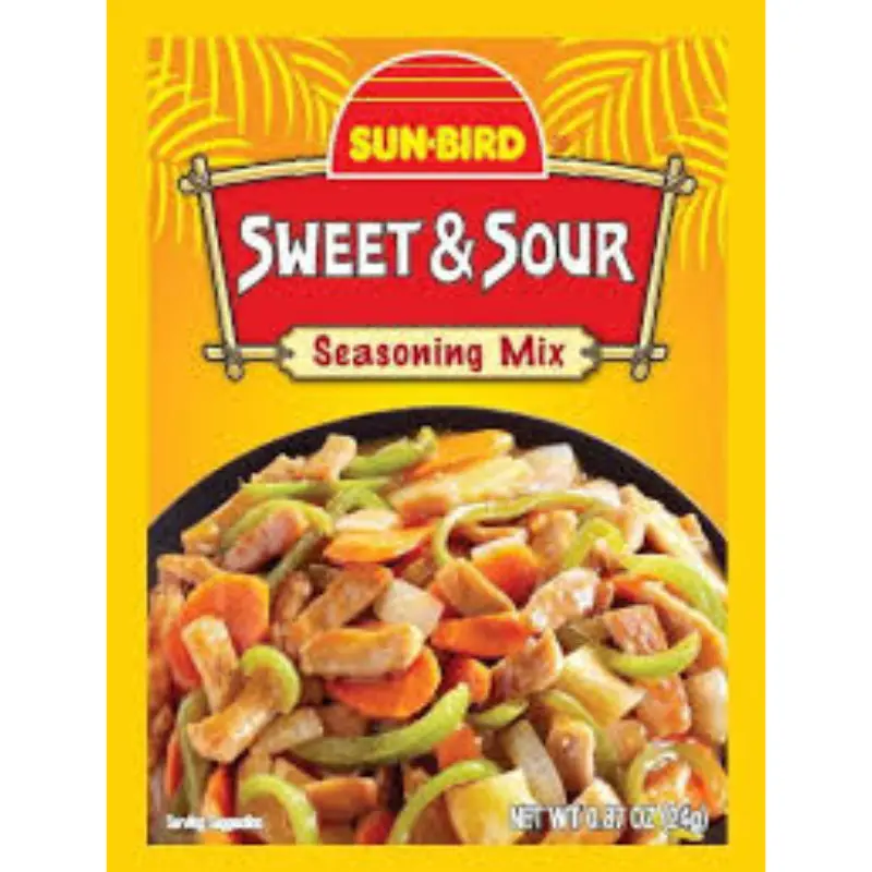 12x Sun Bird Sweet & Sour Seasoning Mix Packet - Delicious Cooking Seasoning Blend for Flavorful Meals - Easy Spice Mix for Chicken, Pork, & Vegetables - .88oz