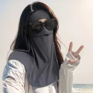 Car Driving Sun Protection Mask for Women, UV Protection, Summer Neck and Full Face Sun Shield, Face Bikini, Ice Silk Sun Protection Mask