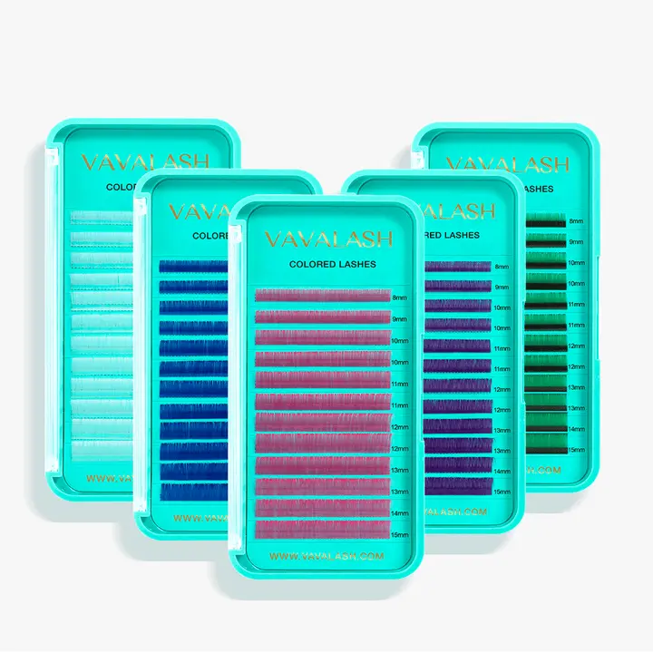 VAVALASH Colored Volume Eyelash Extensions, 0.07mm False Lashes for Makeup