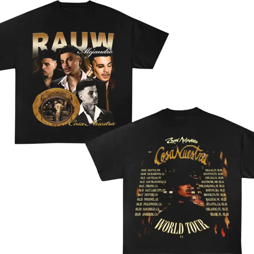 Alejandro Concert 2025 Fan 2 sides T-shirt, Vintage Y2K Graphic Tee, Rauw Cosa Nuestra Cotton Shirt, Streetwear Casual, Summer Style