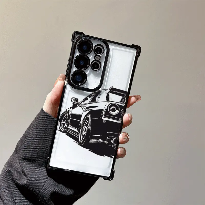 Flexible TPU Car Pattern Cellphone Case - Protective, Shockproof, Drop-Proof Full Corner Cover for Samsung Galaxy S25 EDGE, S24, S23, S22, S21, S20 Ultra, FE, Plus Smartphones, Mobile Phone Accessories