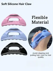 Soft Silicone Hair Claw, High-End Anti-Drop Unbreakable Hair Clip, Square Hair Soft Claw Clips for Women, Flexible Clawclip for Thick Hair, Lightweight Large Cozy Clip Special soft hairpins, suitable for various occasions, 2026 New Design Hair Accessories