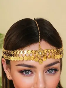 Bohemian Vintage Coin Headpiece Jewellery, Bridal Headpiece, Fashion Multi-Functional Hair Chain, Wedding Hair Accessories, Casual Outdoor Charm Accessory, Perfect for Parties, Festivals, Weddings
