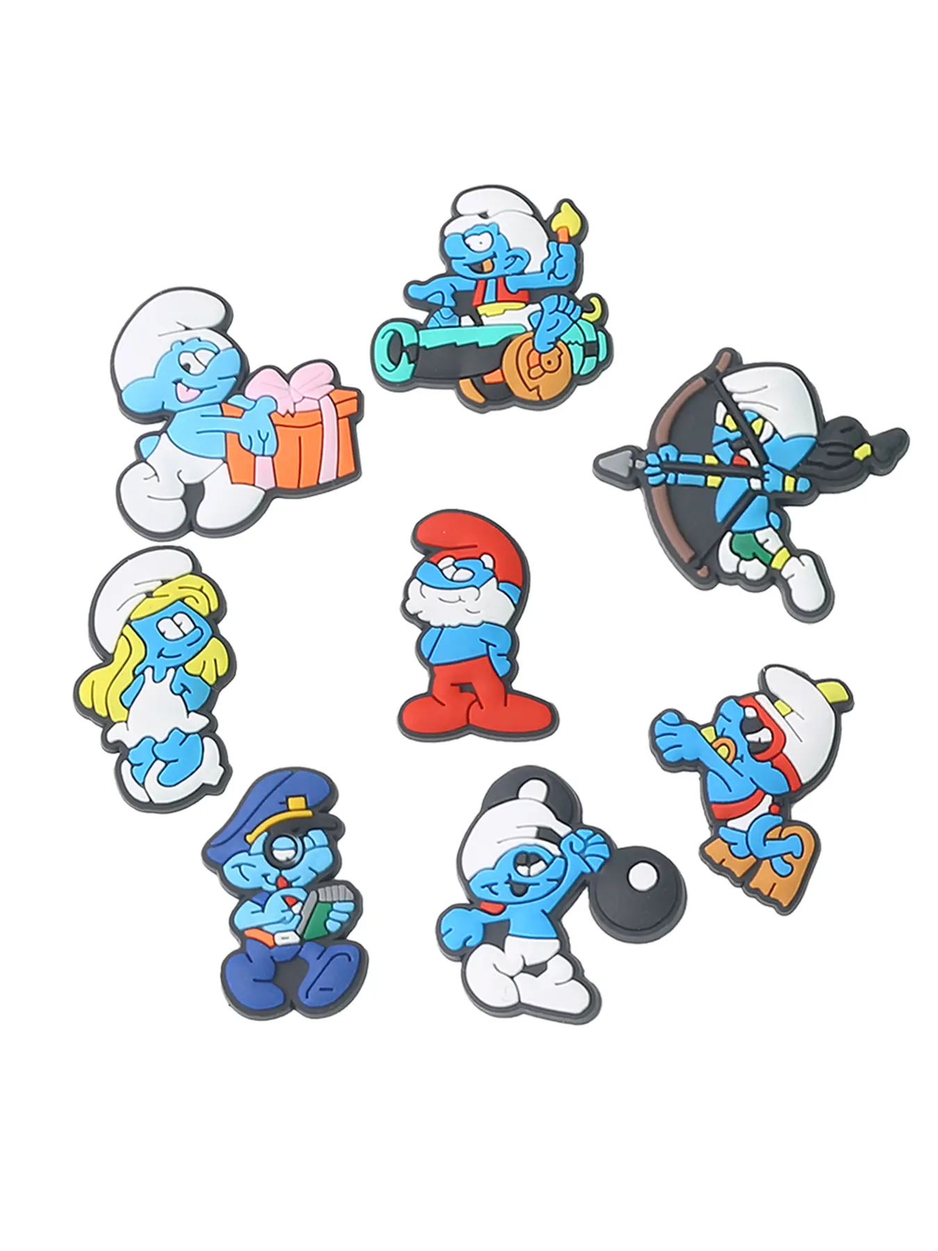 8pcs Cute Cartoon Blue Fairy Clog Shoe Charms, Adorable Decorative Shoe Accessories, Shoe Decoration Set, Shoe Embellishments, Shoe Adornments, Perfect Fashion Footwear Decorations for All Seasons, Shoe Charms For Sneakers