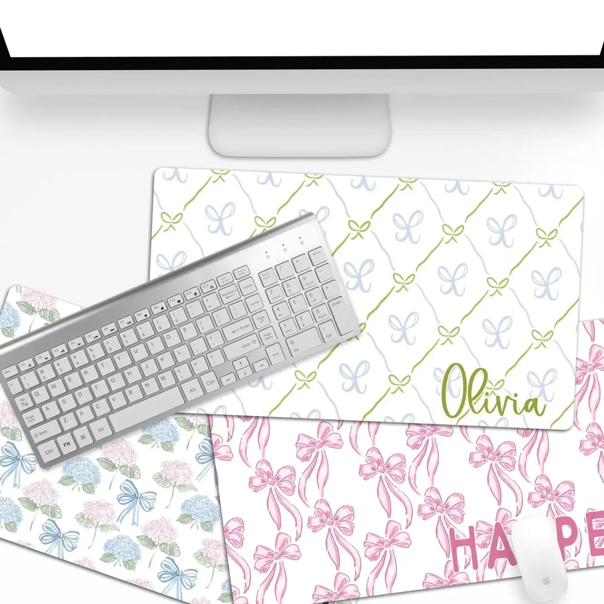 Custom Desk Pad Coquette Personalized Desk Grandmillennial Decor Teacher Gift Monogrammed Home Office Dorm Room Decor Gift Custom Office