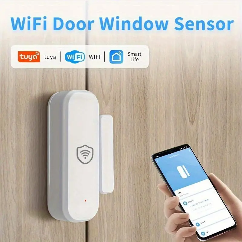 Smart Door Sensor 2.4G WiFi Door, Window, Refrigerator Security Alarm - Compatible with Alexa and Google Assistant, Easy Installation, No Battery Required, Pet Safety, Drawer Fence, Home Automation Wireless Pir Motion Detect