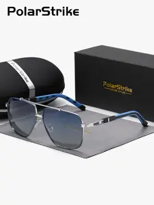 Unisex Vintage Square Frame Polarized Sunglasses, Trendy Casual Sunglasses for Outdoor Sports, Fashion Accessories for Everyday Use, Metal Frame Material, Polarized Lenses, Trendy Beach Eyewear, Summer Sports Sunglasses