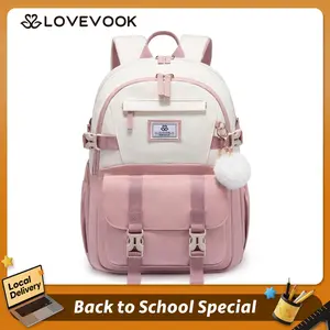 LOVEVOOK Girls Laptop Backpack –Playful Color-Block 15.6" Spacious College Bookbag with Dedicated Laptop Sleeve & Large Water Bottle Pocket, Perfect for School & Travel