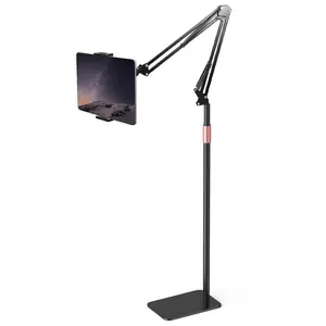 [Holiday Haul] 360-Degree Rotating Tablet & Phone Stand, Adjustable Bedside Mount with Flexible Spiral Base, 69 Inches Height Cellphone Clip Perfect Gooseneck Phone holder for Tablets and Smartphones