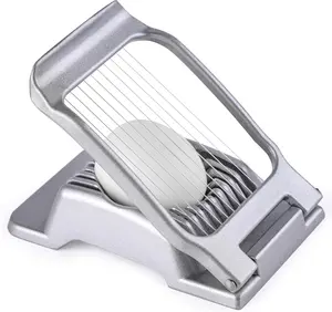 Egg Slicer for Hard Boiled Eggs, Stainless Steel Wire, Multipurpose Heavy Duty Aluminium Egg Cutter Dishwasher Safe for Egg, Salads & Sandwiches, Strawberries, Mushrooms & Soft Cheese, Fruit, Sliver Yuzxaun