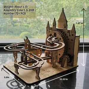 3D Wooden Model  Puzzles Kits - Music Park Electric Marble Run