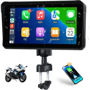 Motorcycle CarPlay & Android Auto & Bluetooth 6" HD 1440 * 720 Waterproof Apple Car Play Screen for Moto Motorbike, Portable Car Stereo with Mirror Link, Siri, Google Assistant