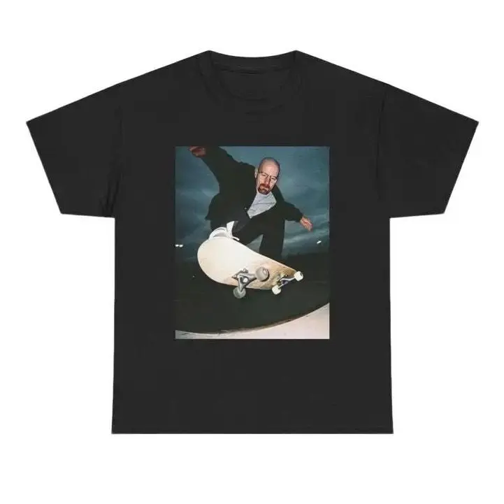 Funny Breaking Bad Heisenberg Vintage Tshirt, Walter White 90s Skate T-Shirt, Woman Man Unisex T-Shirt, Top Menswear Streetwear Crewneck Shortsleeve, Adult funny T-shirt, Gift for Woman and Man