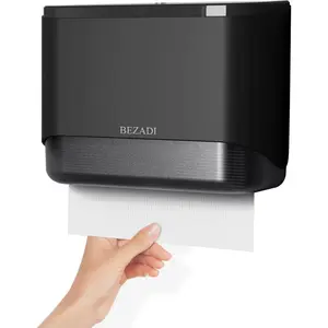 Paper Towel Dispenser,Large Capacity Wall Mount Tissue Dispensers with Smart Lock, Used for Kitchen and Bathroom 200+ Sheets Toilet Paper Holders Black
