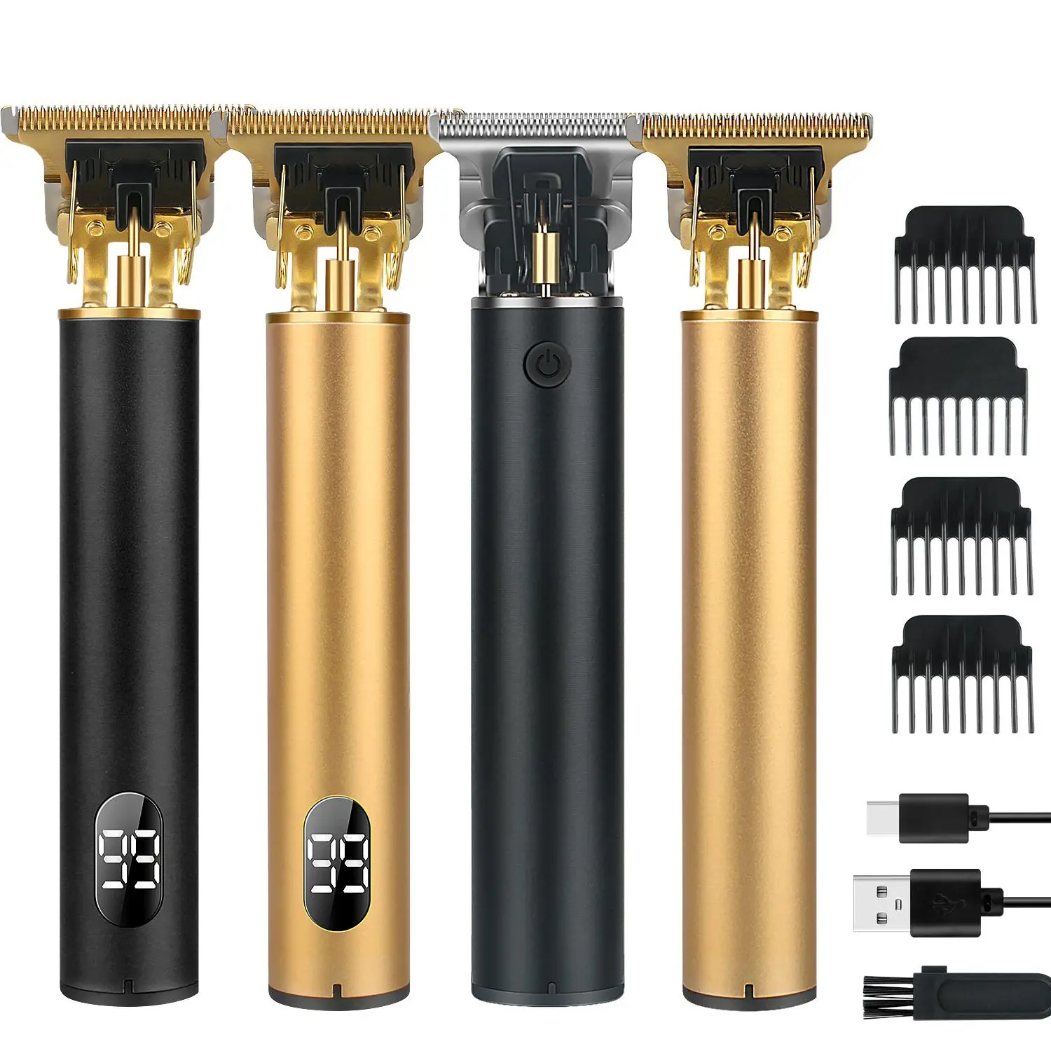 Professional Men's Electric Hair Trimmer Clipper ,Cordless USB Rechargeable Beard Shaver Hair Cutting Machine Kits